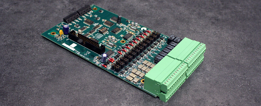 A Card, for use as an addition to a FMS unit. Supplies an additional 12 analog inputs and 8 relay outputs.