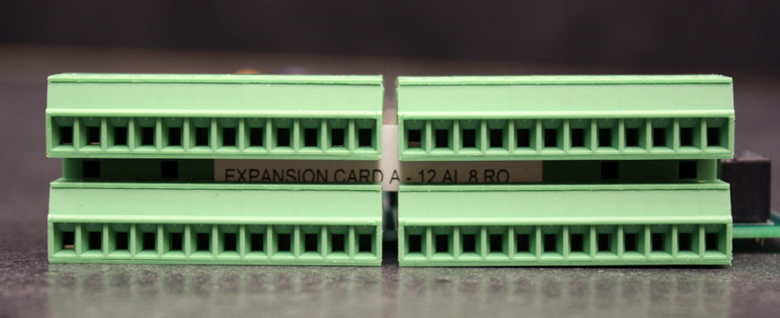 Expansion Card A terminal block connection - 12 analog inputs, 8 relay outputs.