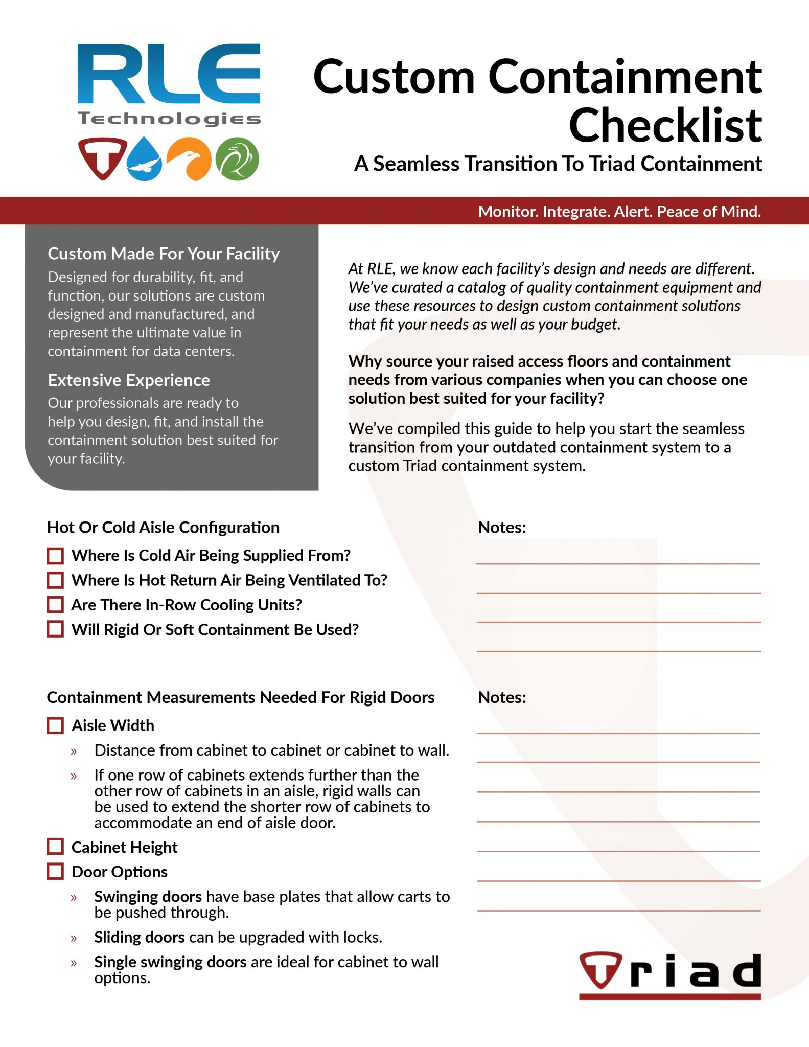Triad Custom Containment Checklist RLE Technologies